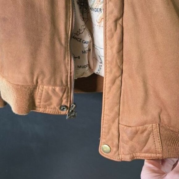 Vintage 90s Marlboro Suede Leather Bomber Jacket Mens L Rugged Distressed - Picture 11 of 16